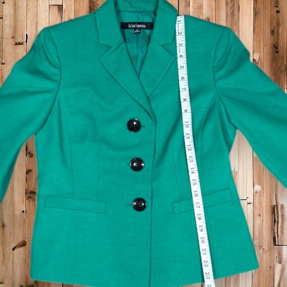 Le Suit Seperates Primary Green Blazer Big Black Buttons Size 8 - Picture 11 of 14